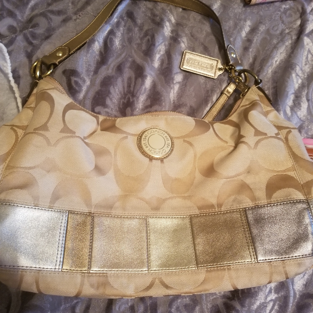 Coach Signature embossed handbag